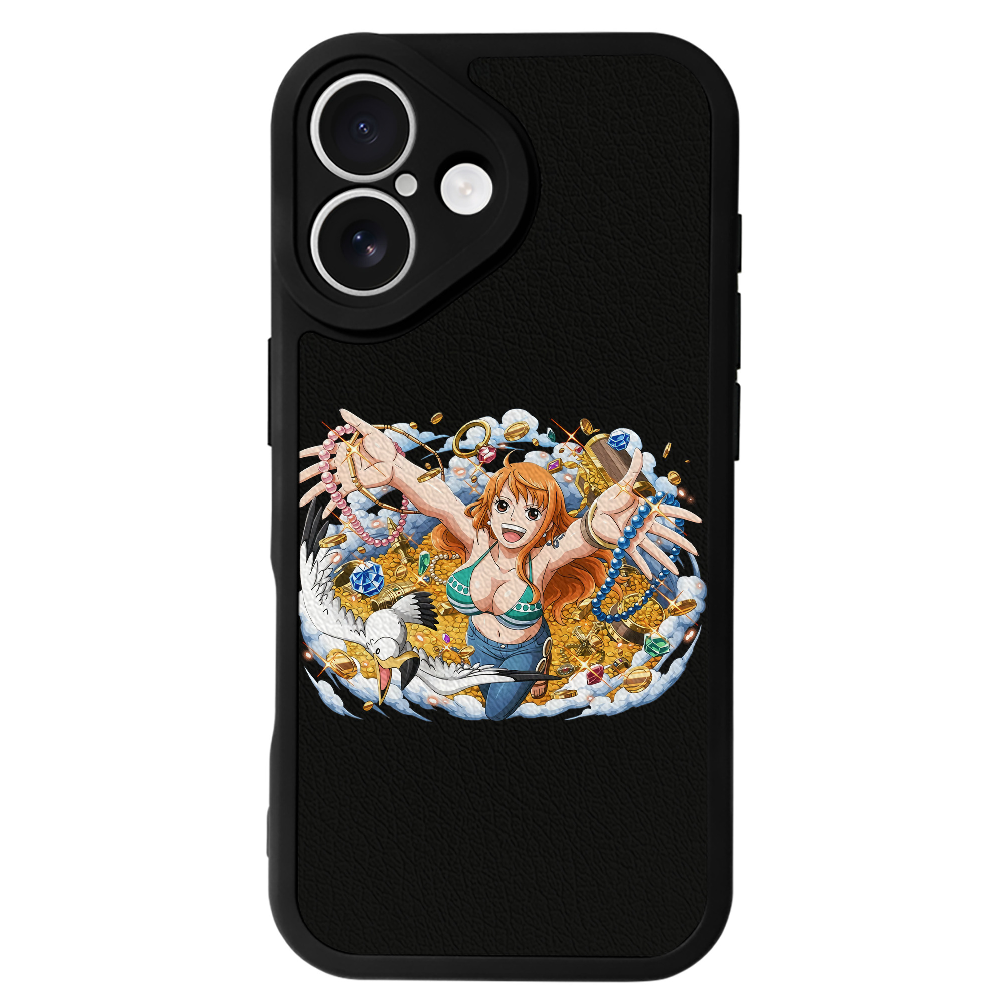 （画像用） ワンピース ナミ ONE PIECE Nami 【iPhone 16シリーズ対応】シリコンスマホケース（レザー調） 材質：シリコン